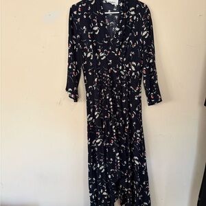 BA & SH NAVY FLORAL SLEEVE DRESS SIZE M.